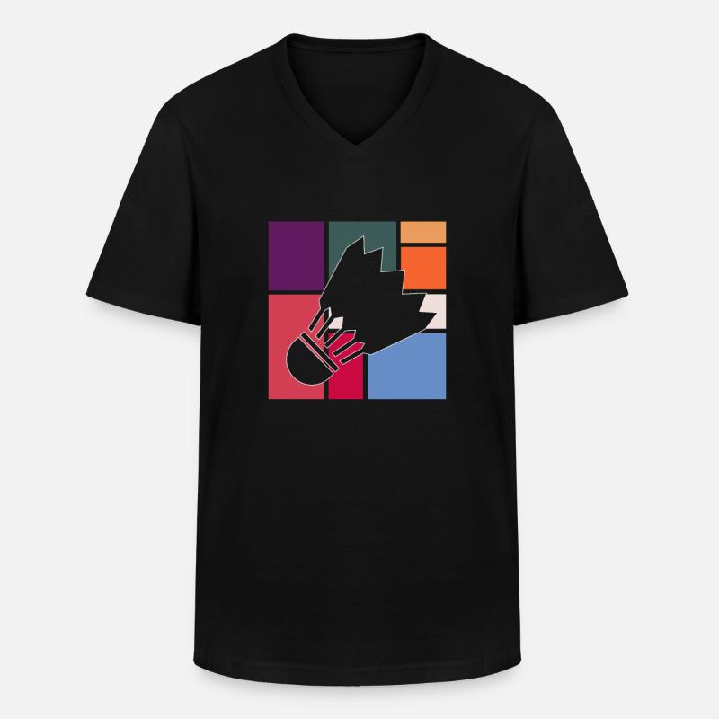 Federball - Männer-T-Shirt mit V-Ausschnitt - Schwarz