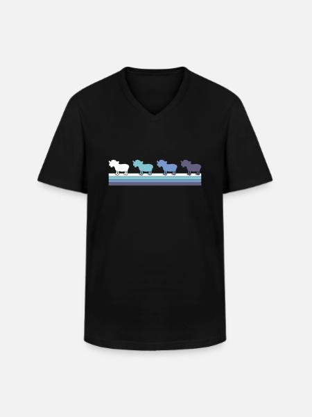 Schaf - Männer-T-Shirt mit V-Ausschnitt - Schwarz