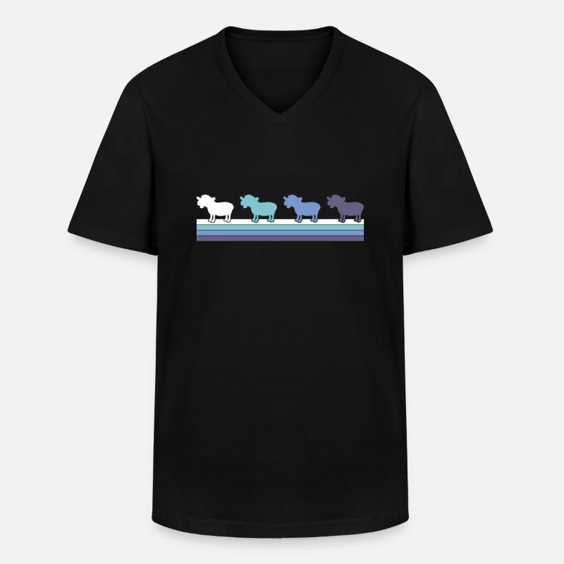 Schaf - Männer-T-Shirt mit V-Ausschnitt - Schwarz