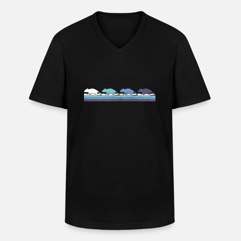 Maus - Männer-T-Shirt mit V-Ausschnitt - Schwarz