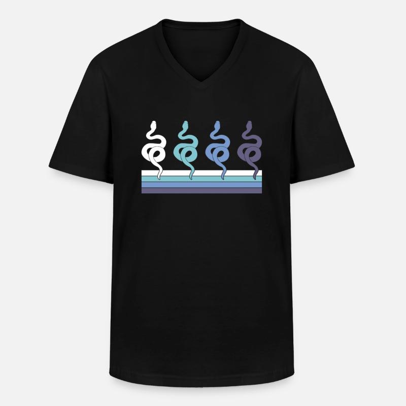 Schlange - Männer-T-Shirt mit V-Ausschnitt - Schwarz