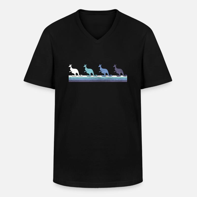 Känguru - Männer-T-Shirt mit V-Ausschnitt - Schwarz