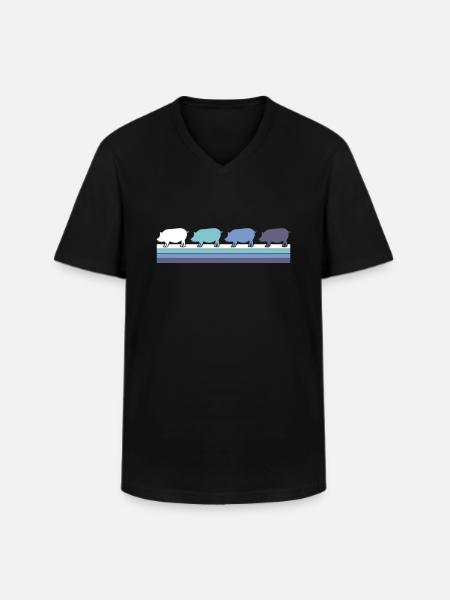 Cochon - T-shirt col V Homme - noir