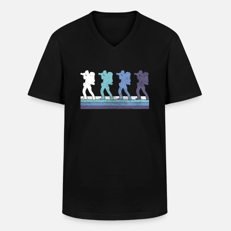 Fotografie - Männer-T-Shirt mit V-Ausschnitt - Schwarz