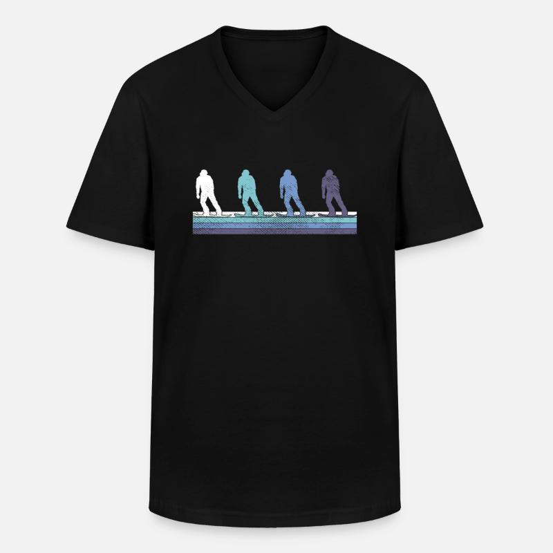 Snowboarding - Männer-T-Shirt mit V-Ausschnitt - Schwarz
