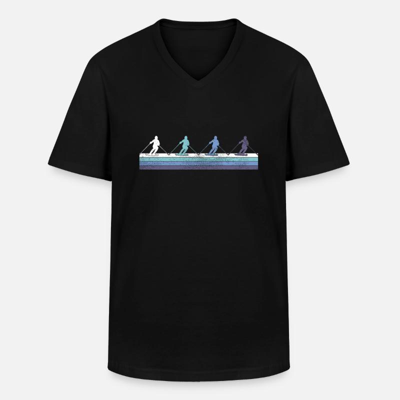 Ski - Männer-T-Shirt mit V-Ausschnitt - Schwarz