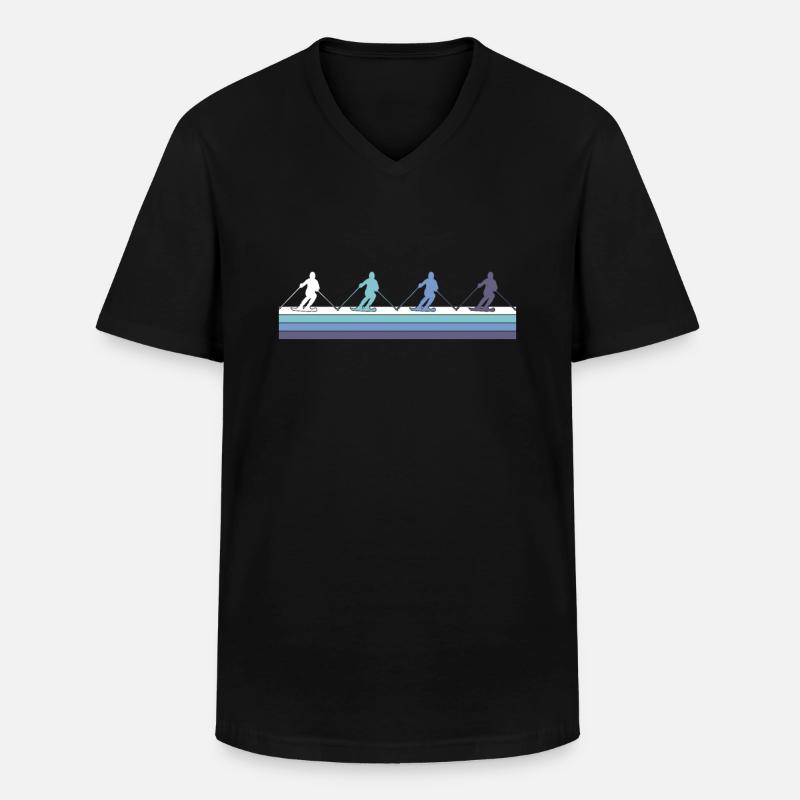 Ski - Männer-T-Shirt mit V-Ausschnitt - Schwarz