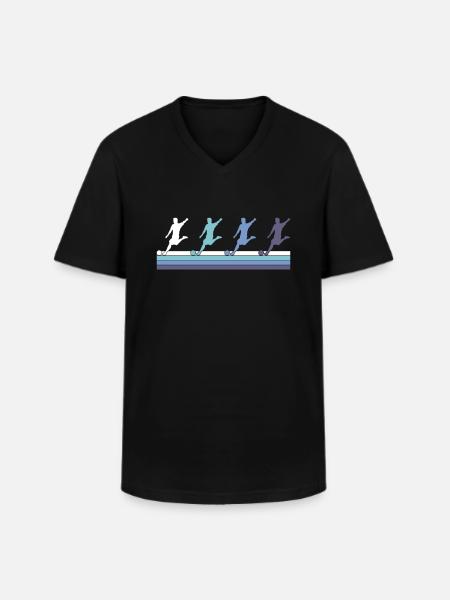 Fußball - Männer-T-Shirt mit V-Ausschnitt - Schwarz