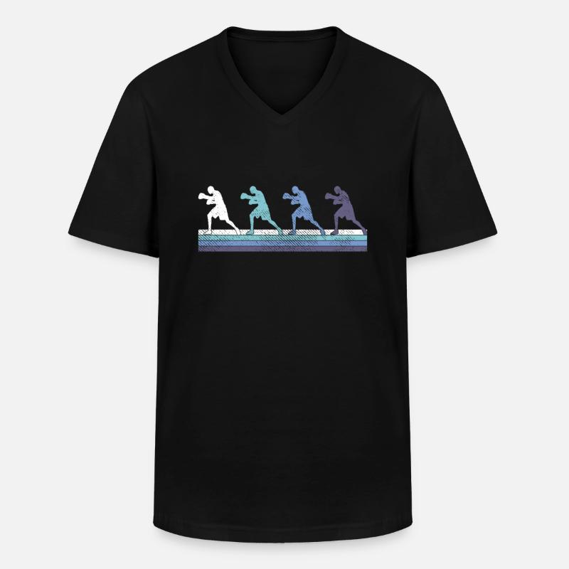 Boxen - Männer-T-Shirt mit V-Ausschnitt - Schwarz