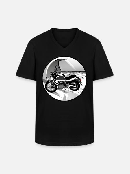 Motorrad - Männer-T-Shirt mit V-Ausschnitt - Schwarz