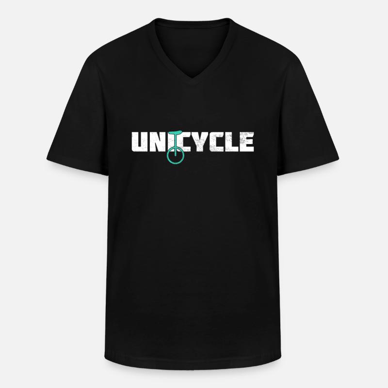 Einrad - Männer-T-Shirt mit V-Ausschnitt - Schwarz