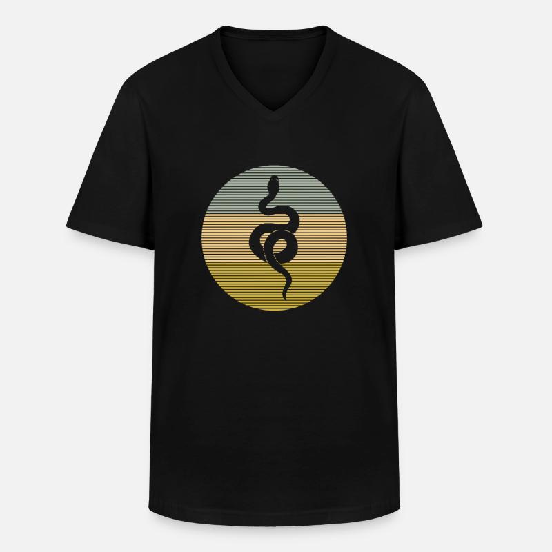 Schlange - Männer-T-Shirt mit V-Ausschnitt - Schwarz