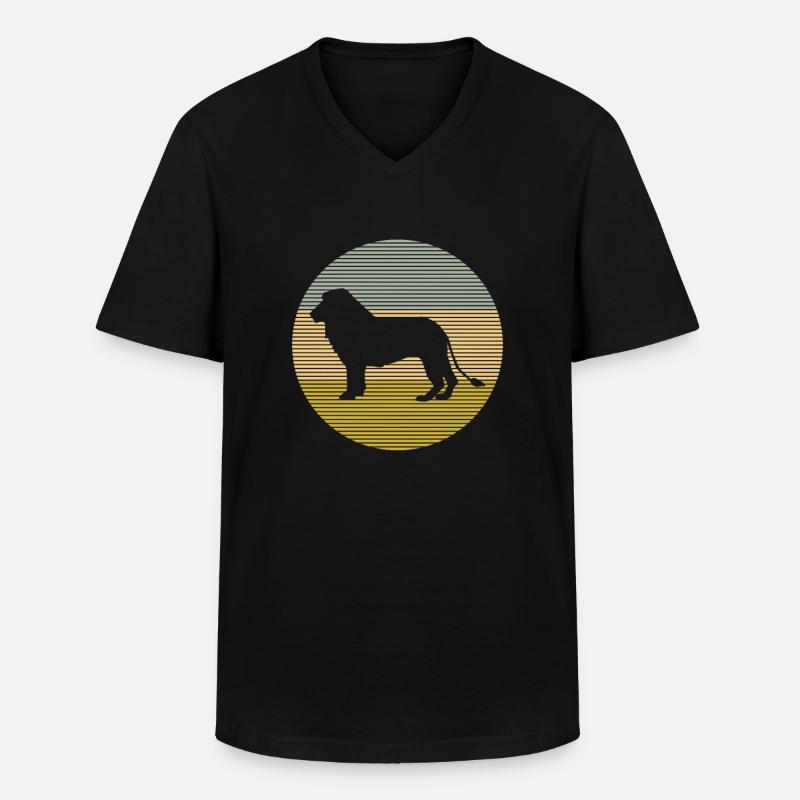 Löwe - Männer-T-Shirt mit V-Ausschnitt - Schwarz