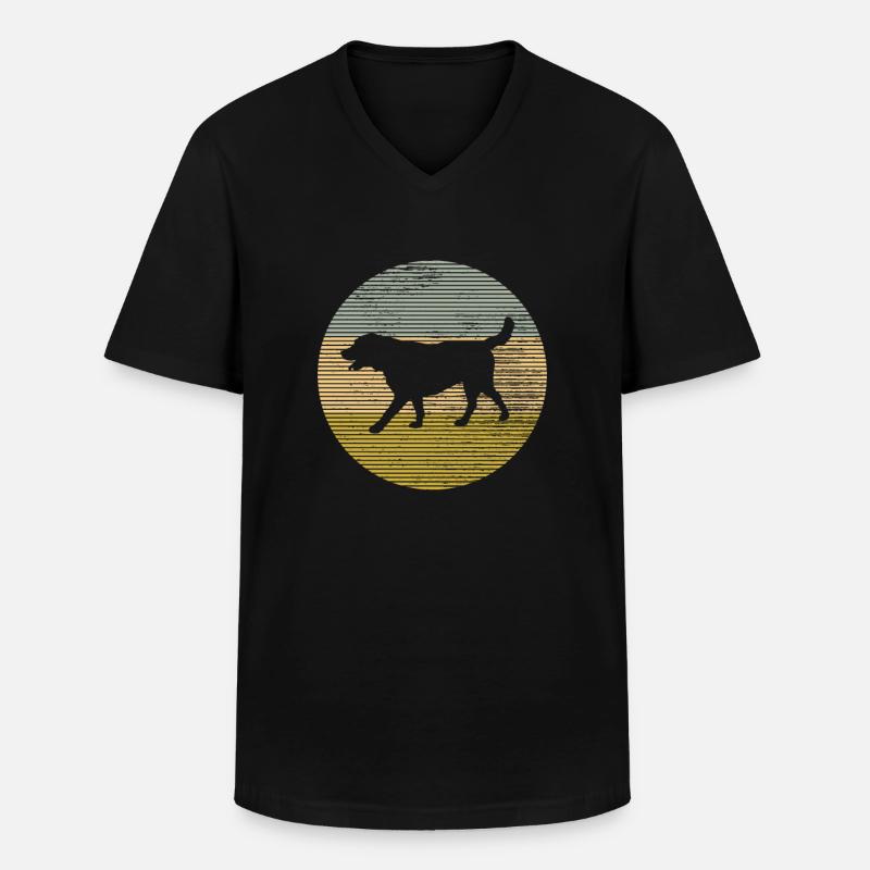 Hund - Männer-T-Shirt mit V-Ausschnitt - Schwarz