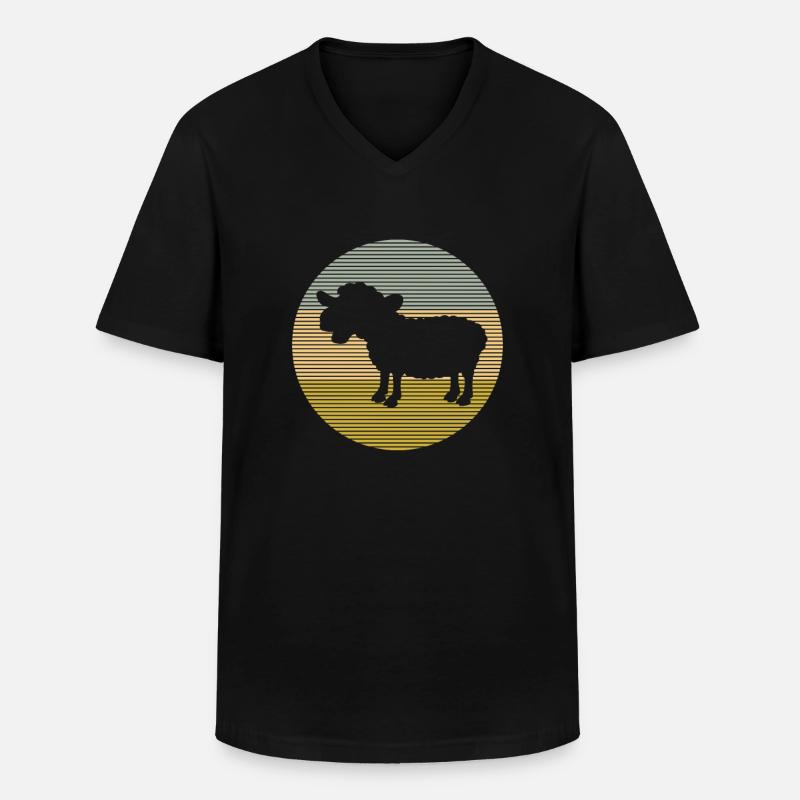 Schaf - Männer-T-Shirt mit V-Ausschnitt - Schwarz