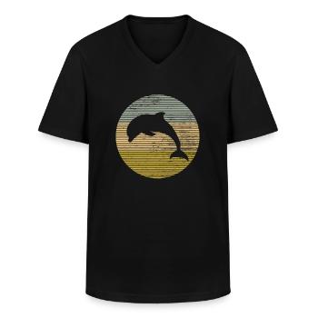 Delfin - Männer-T-Shirt mit V-Ausschnitt - Schwarz - Vorne - AI Model Male 178 dark (178cm)