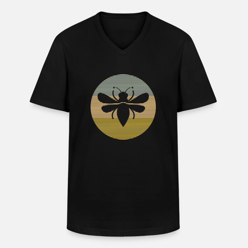 Biene - Männer-T-Shirt mit V-Ausschnitt - Schwarz