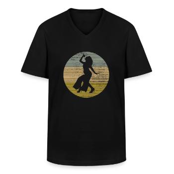 Singen - Männer-T-Shirt mit V-Ausschnitt - Schwarz - Vorne - AI Model Male 178 dark (178cm)