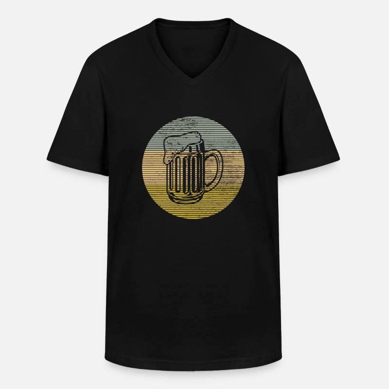 Bier - Männer-T-Shirt mit V-Ausschnitt - Schwarz