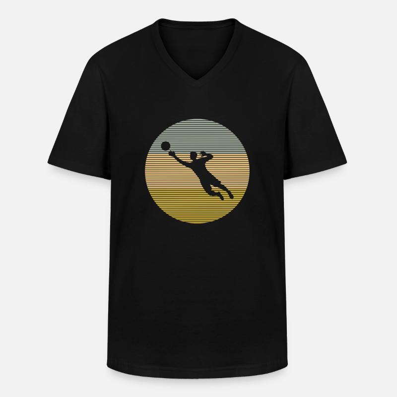 Torwart - Männer-T-Shirt mit V-Ausschnitt - Schwarz