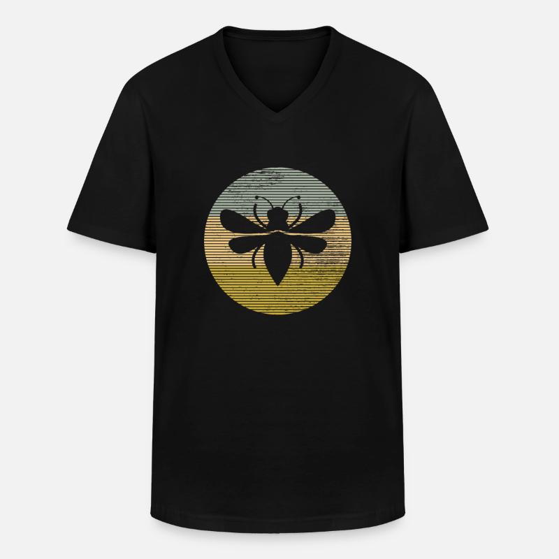 Biene - Männer-T-Shirt mit V-Ausschnitt - Schwarz