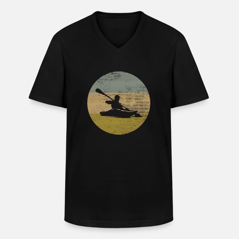 Kanu - Männer-T-Shirt mit V-Ausschnitt - Schwarz