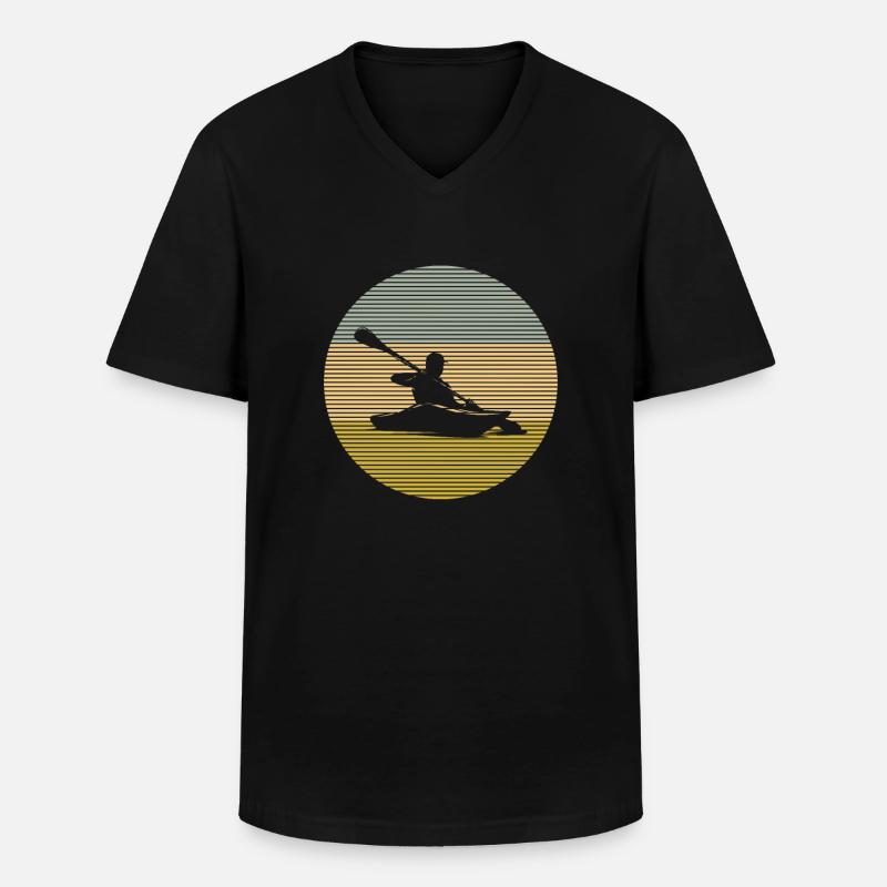 Kanu - Männer-T-Shirt mit V-Ausschnitt - Schwarz