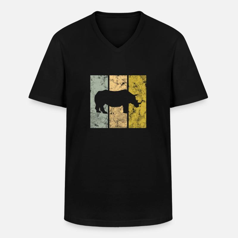 Nashorn - Männer-T-Shirt mit V-Ausschnitt - Schwarz
