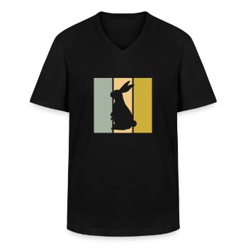 Hare - Men's V-Neck T-Shirt - black - Front - AI Model Male 178 dark (178cm)