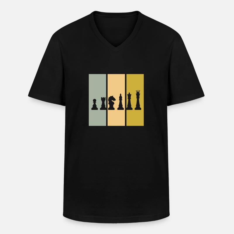 Schach - Männer-T-Shirt mit V-Ausschnitt - Schwarz
