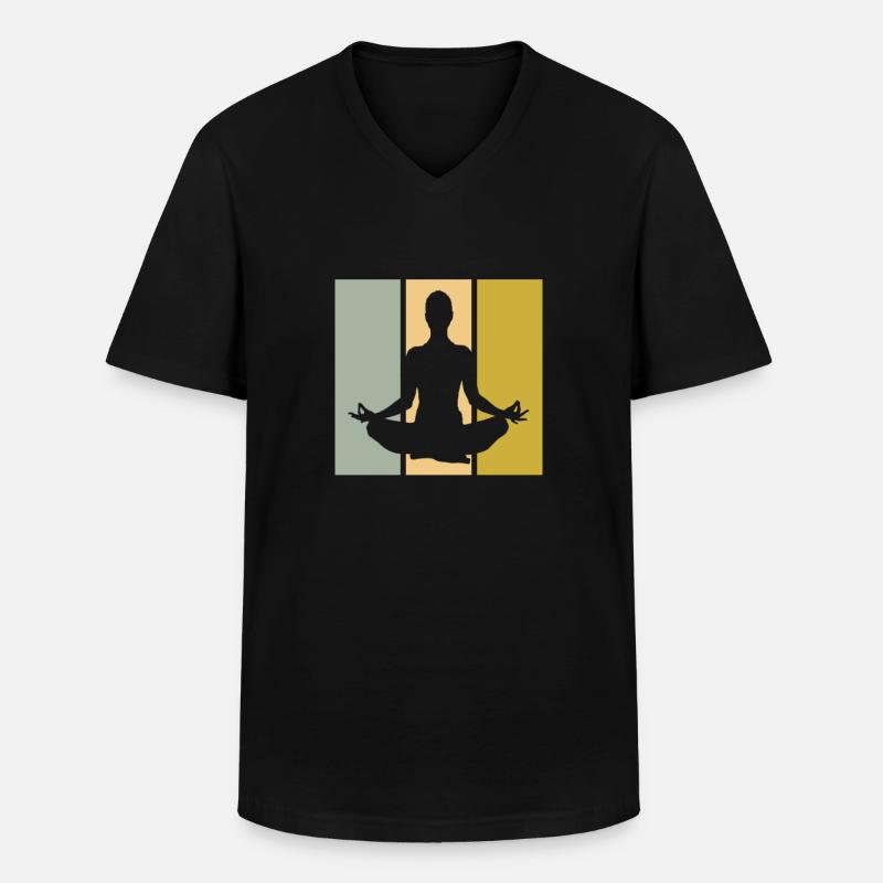 Meditation - Männer-T-Shirt mit V-Ausschnitt - Schwarz