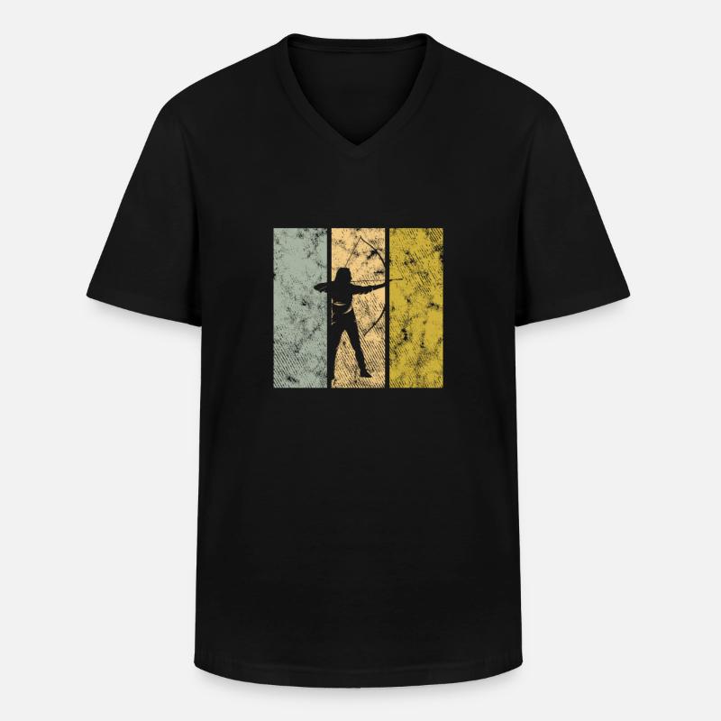 Bogenschießen - Männer-T-Shirt mit V-Ausschnitt - Schwarz