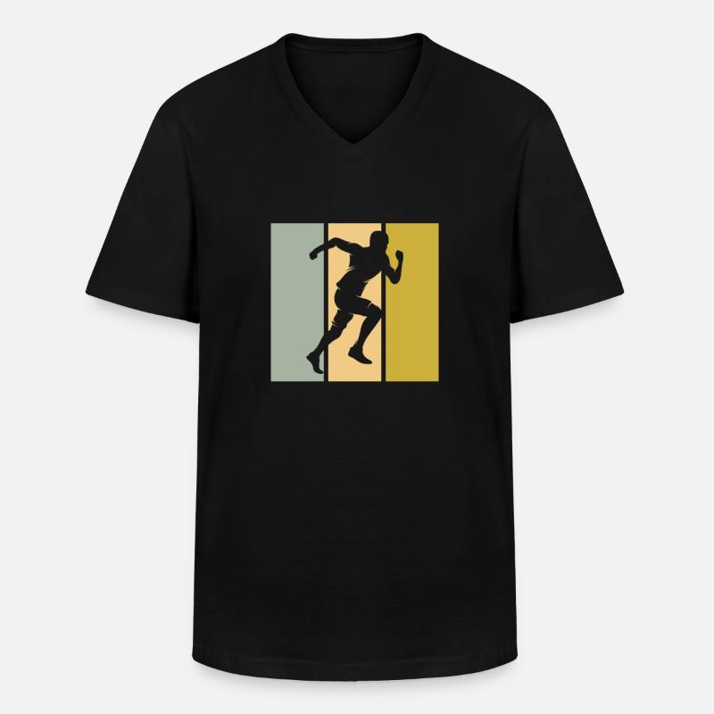 Joggen - Männer-T-Shirt mit V-Ausschnitt - Schwarz