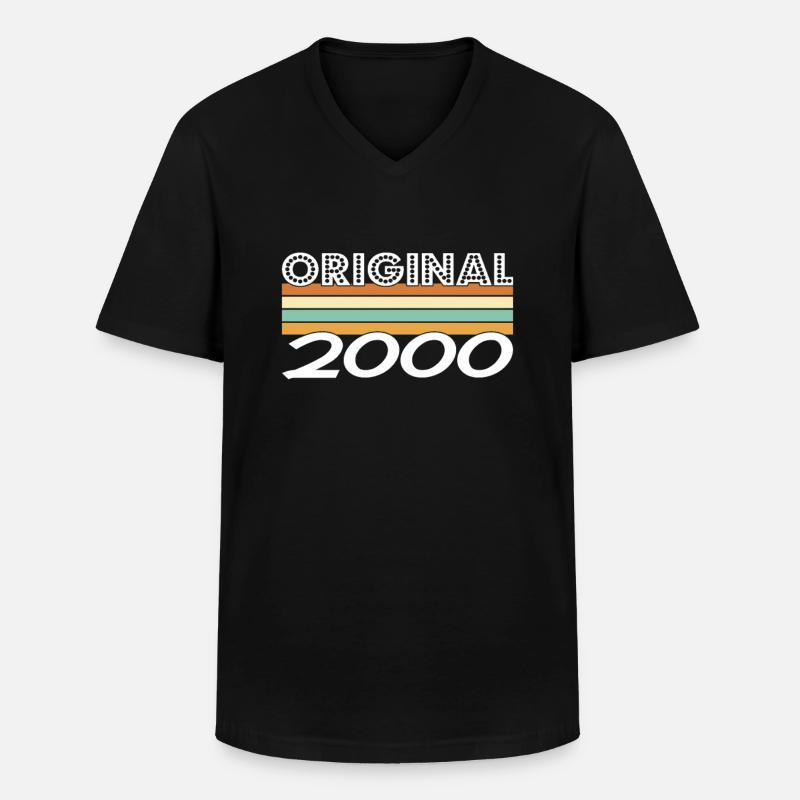 Original 2000 - Männer-T-Shirt mit V-Ausschnitt - Schwarz