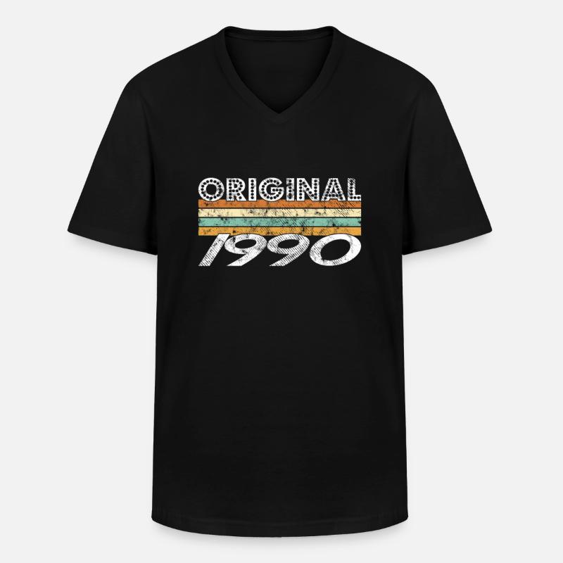 Original 1990 - Männer-T-Shirt mit V-Ausschnitt - Schwarz