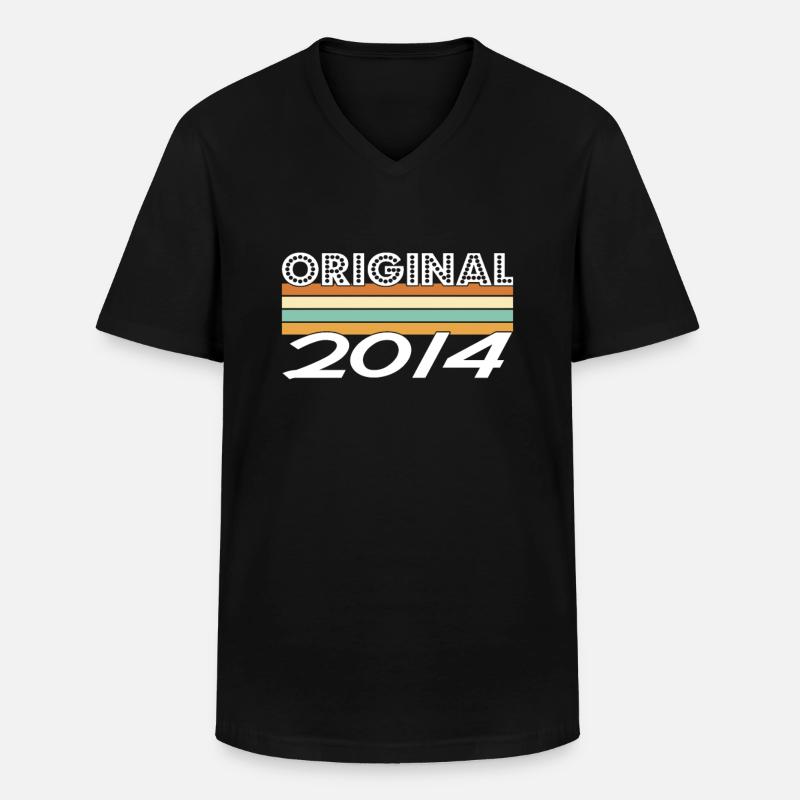 Original 2014 - Männer-T-Shirt mit V-Ausschnitt - Schwarz