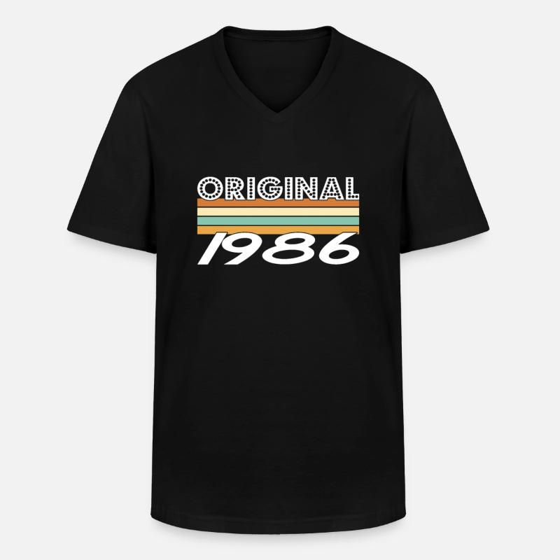 Original 1986 - Männer-T-Shirt mit V-Ausschnitt - Schwarz