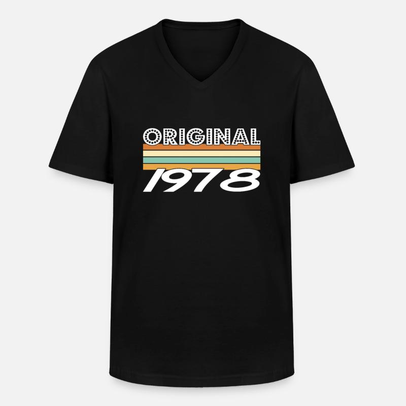 Original 1978 - Männer-T-Shirt mit V-Ausschnitt - Schwarz