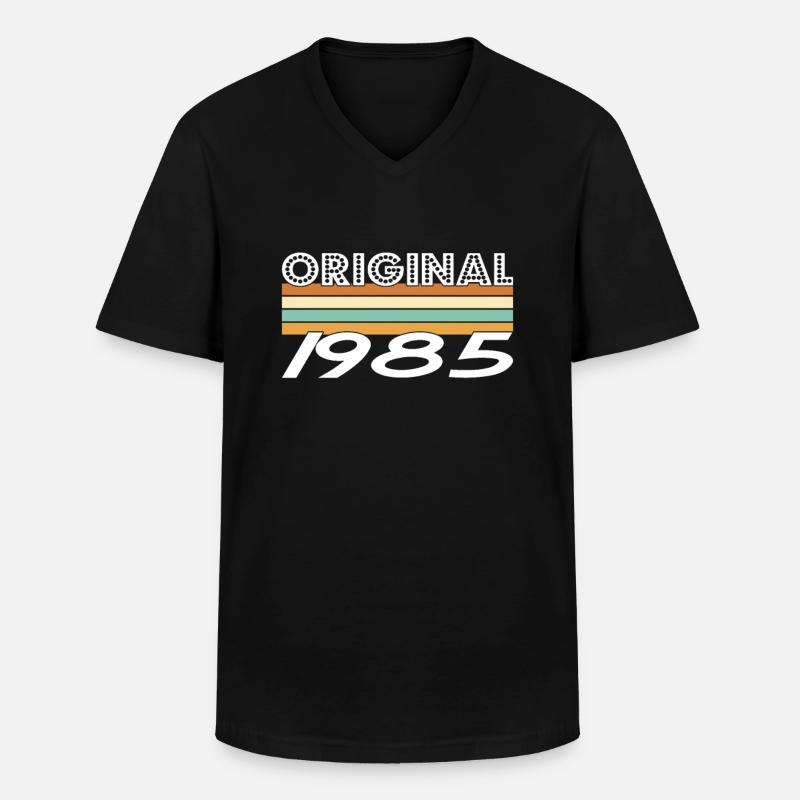 Original 1985 - Männer-T-Shirt mit V-Ausschnitt - Schwarz