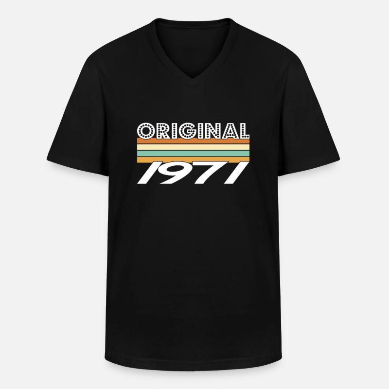 Original 1971 - Männer-T-Shirt mit V-Ausschnitt - Schwarz