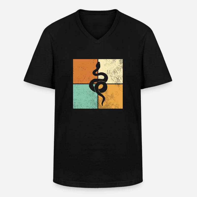 Schlange - Männer-T-Shirt mit V-Ausschnitt - Schwarz