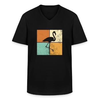 Flamingo - Männer-T-Shirt mit V-Ausschnitt - Schwarz - Vorne - AI Model Male 178 dark (178cm)