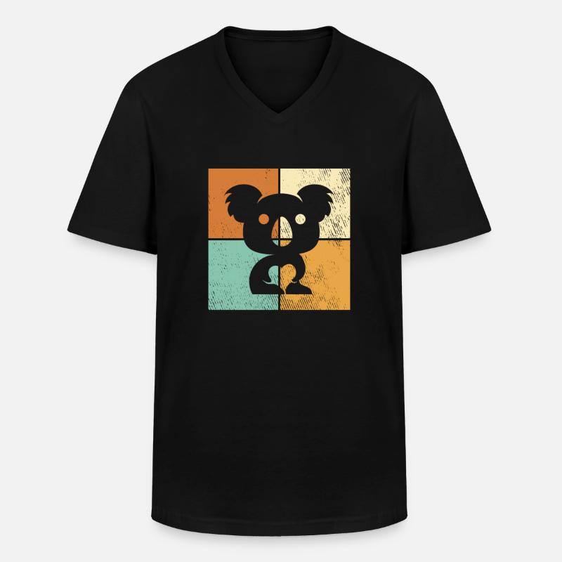 Koala - Männer-T-Shirt mit V-Ausschnitt - Schwarz