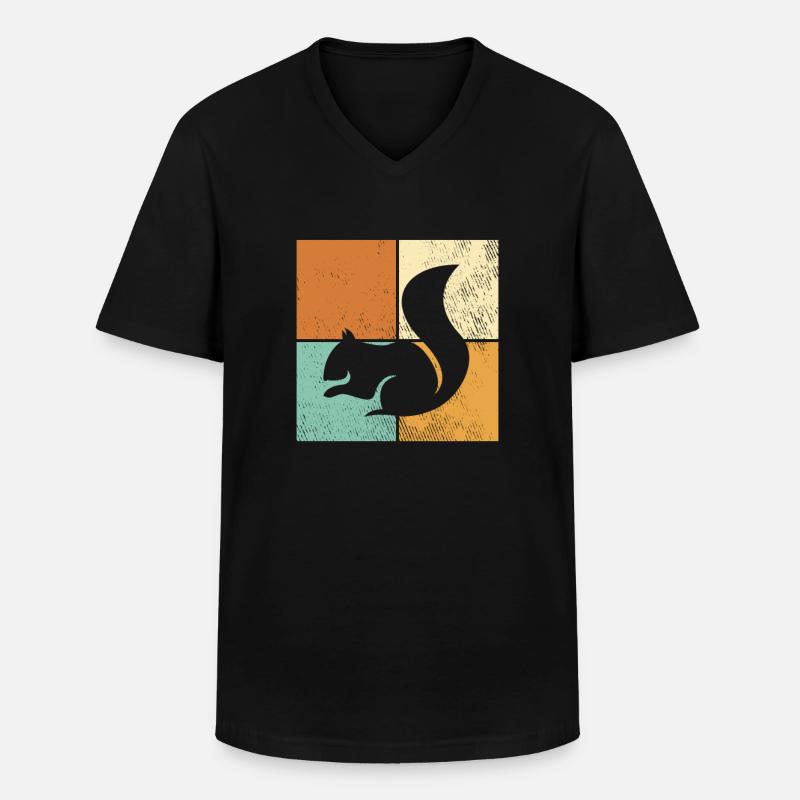 Eichhörnchen - Männer-T-Shirt mit V-Ausschnitt - Schwarz