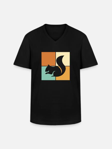 Squirrel - Men's V-Neck T-Shirt - black