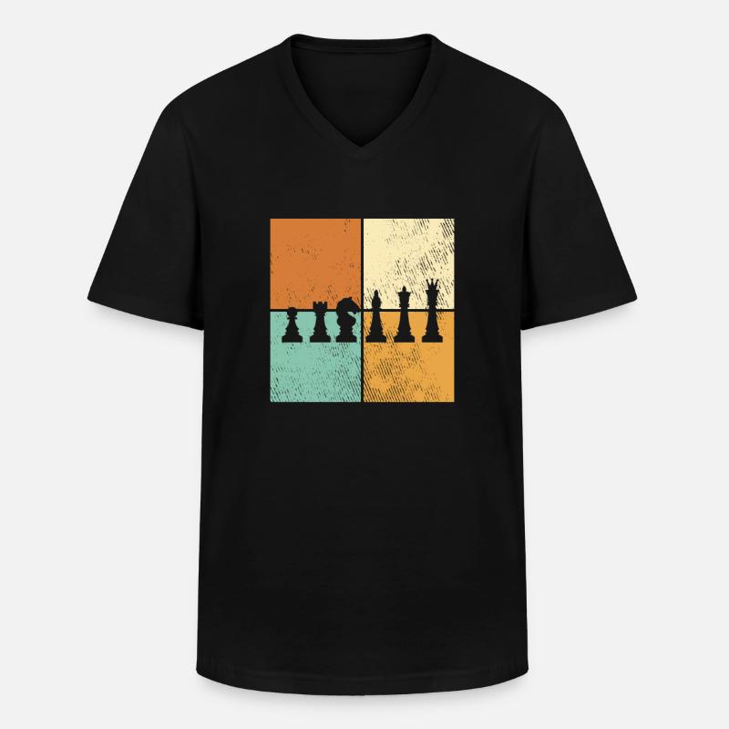 Schach - Männer-T-Shirt mit V-Ausschnitt - Schwarz