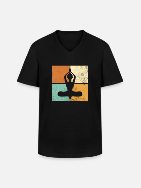 Méditation - T-shirt col V Homme - noir