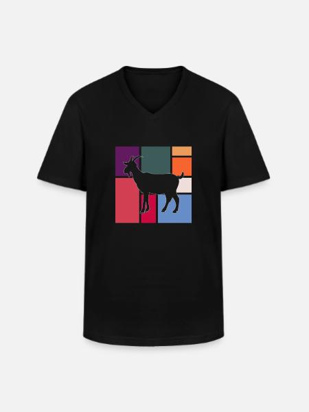 Ziege - Männer-T-Shirt mit V-Ausschnitt - Schwarz