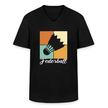Federball - Männer-T-Shirt mit V-Ausschnitt - Schwarz - Vorne - AI Model Male 178 dark (178cm)