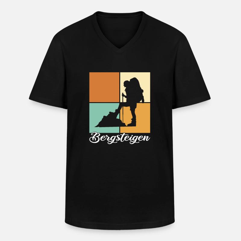 Bergsteigen - Männer-T-Shirt mit V-Ausschnitt - Schwarz
